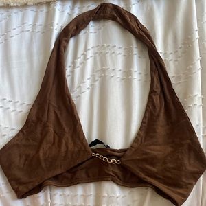 Brown halter Shein going out top, size S, barely worn great condition